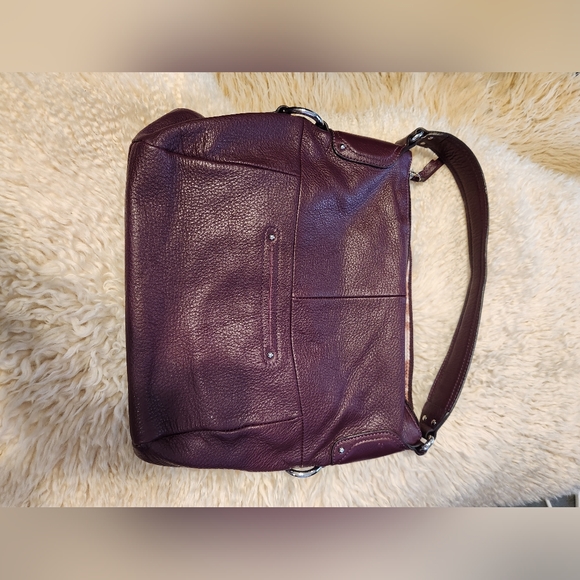 Vintage B Makowsky Aubergine Leather Bag - Picture 2 of 6